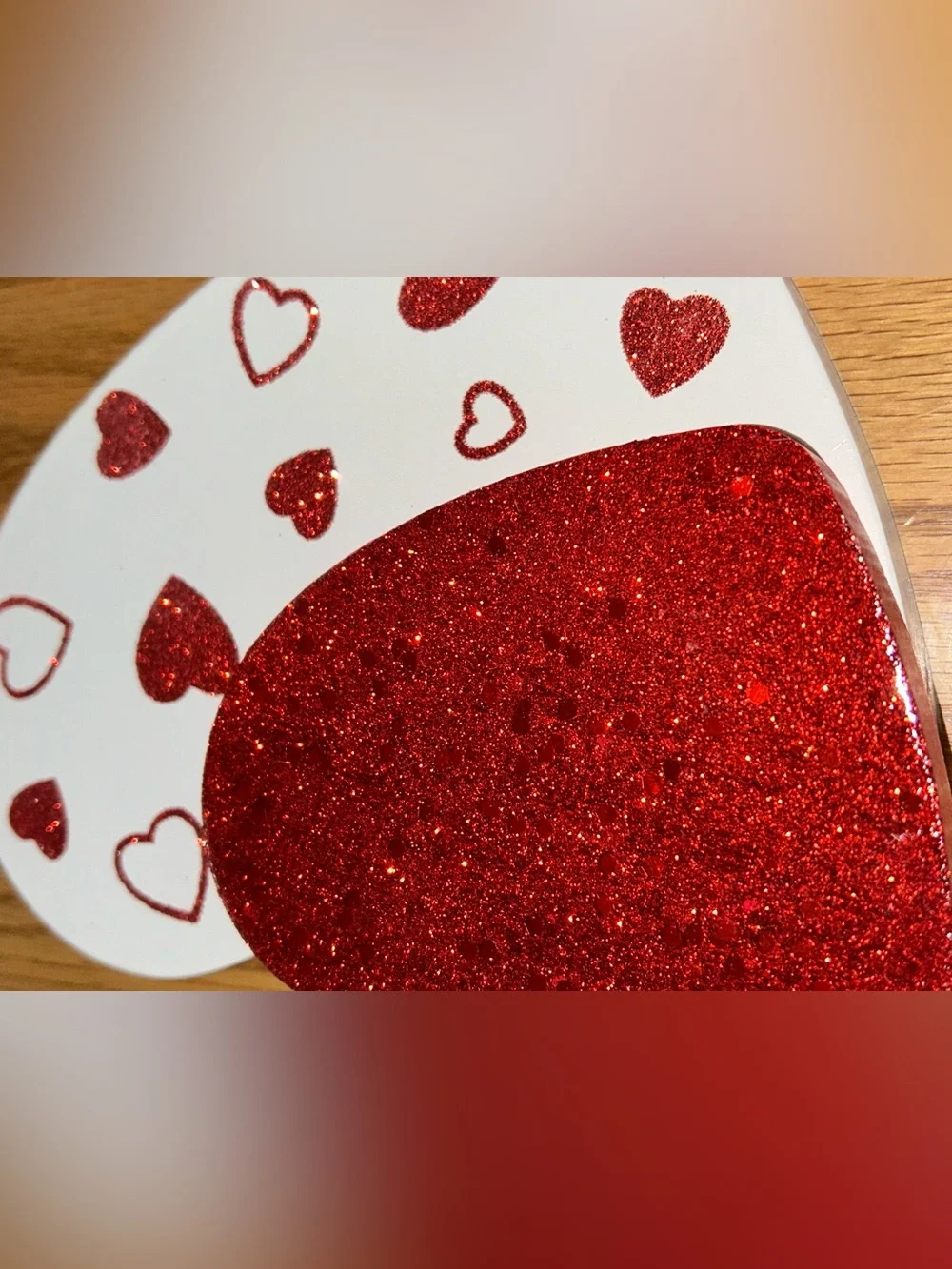 Hobby Lobby Red Glitter Heart Table Accent